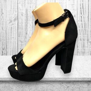 Nasty‎ Gal Women's Black Faux Suede Mis Sized NWOT Platform Heel Size 8.5/39 M